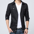 New Cotton Jacket Washed Windbreaker Slim MID-Length Korean Jacket